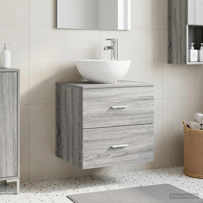 Mobile Lavabo da Parete Sonoma grigio 49,5 x 41 x 64,5 cm | homemem39