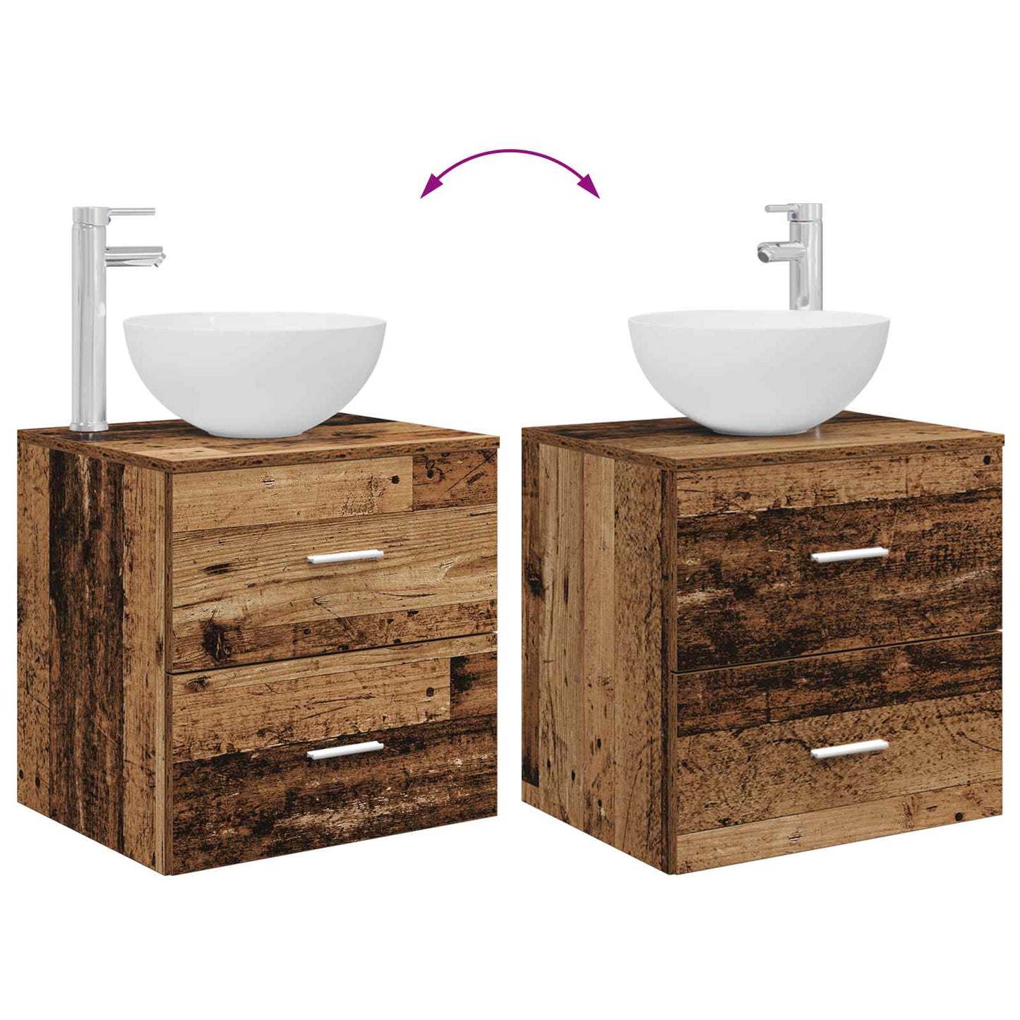 Mobile Lavabo da Parete Legno antico 49,5 x 41 x 64,5 cm | homemem39