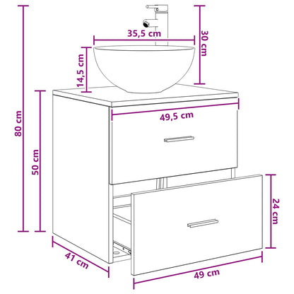 Mobile Lavabo da Parete Legno antico 49,5 x 41 x 64,5 cm | homemem39