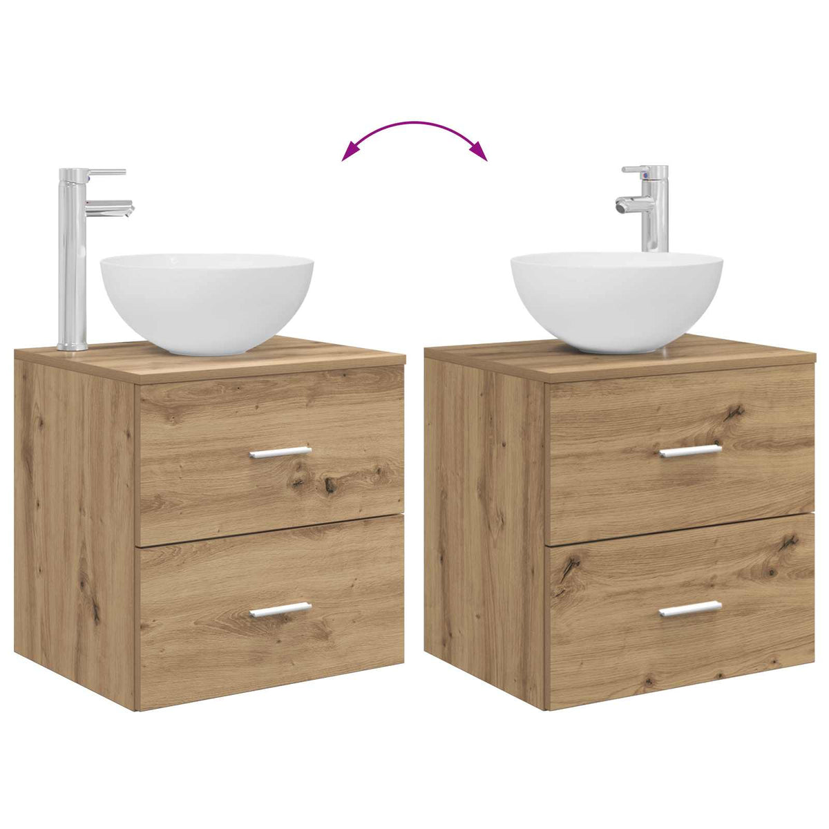 Mobile Lavabo da Parete Rovere Artigianale 49,5 x 41 x 64,5 cm | homemem39