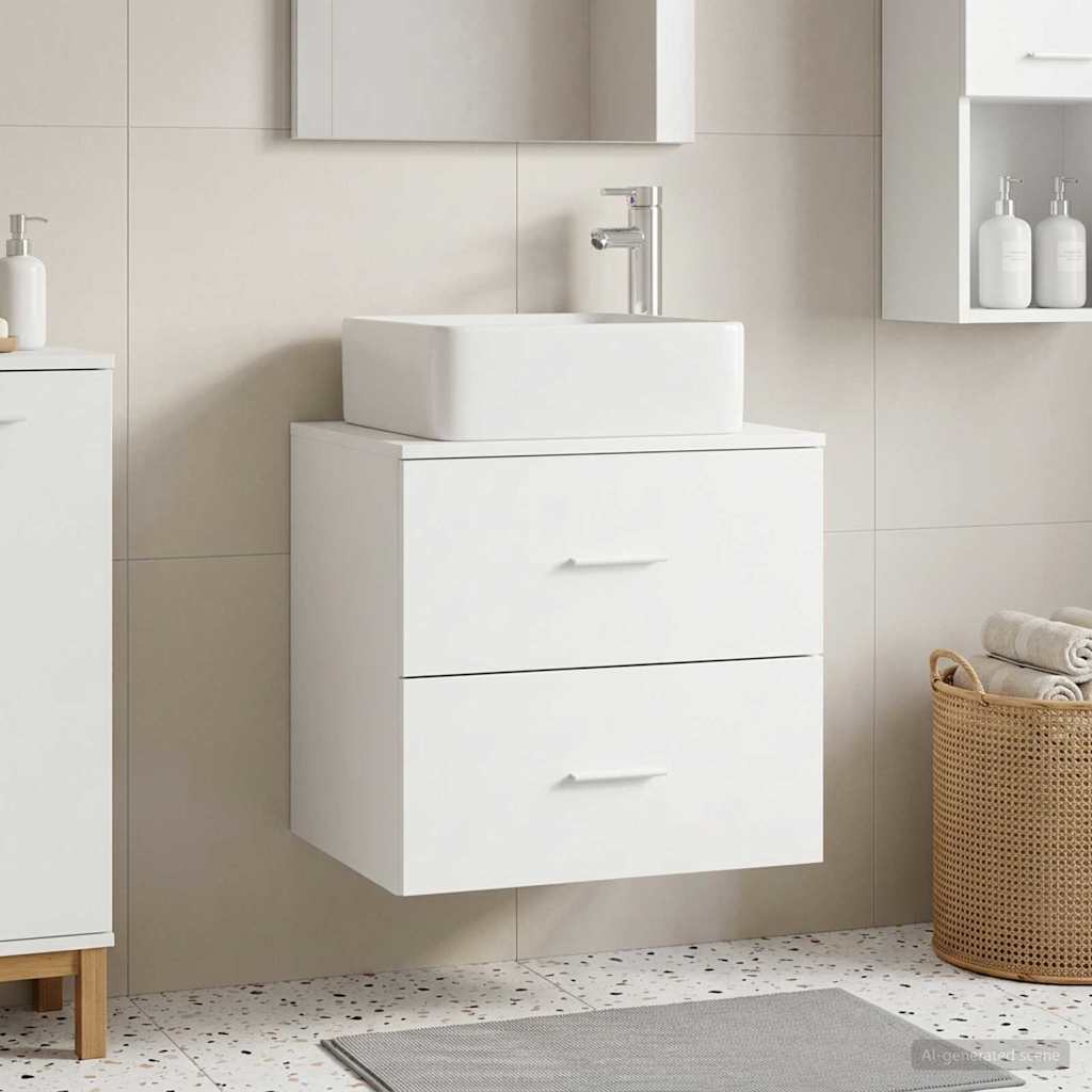 Mobile Lavabo da Parete Bianco 49,5 x 41 x 63 cm | homemem39