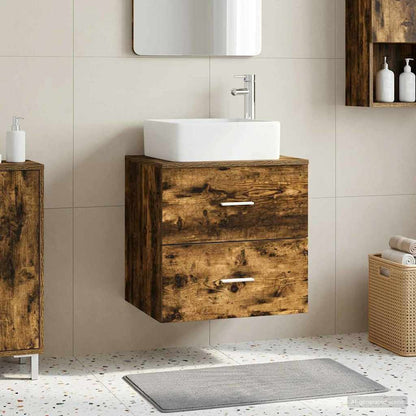 Mobile Lavabo da Parete Rovere Fumo 49,5 x 41 x 63 cm | homemem39
