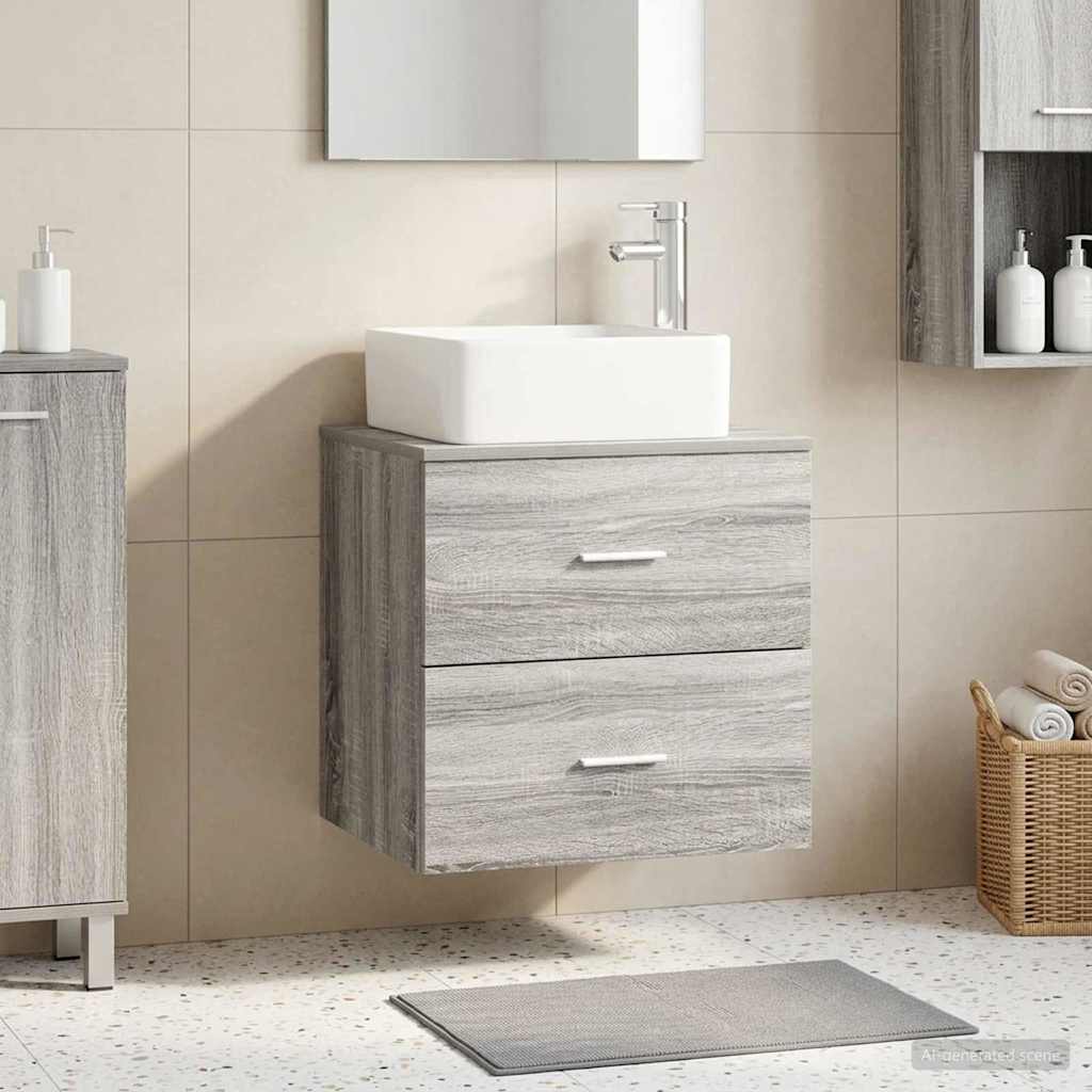 Mobile Lavabo da Parete Sonoma grigio 49,5 x 41 x 63 cm | homemem39