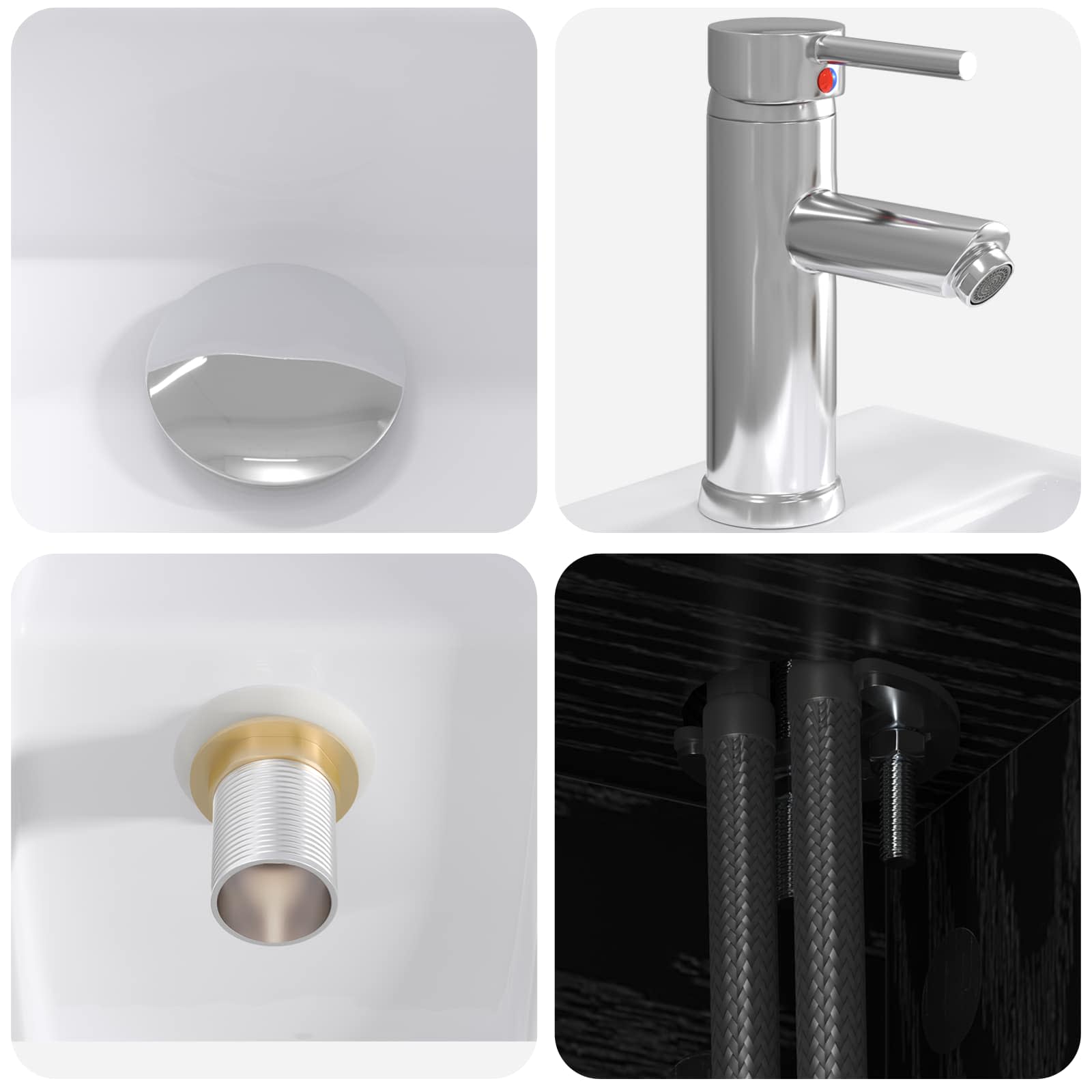 Mobile Lavabo da Parete Rovere Nero 49,5 x 41 x 62,5 cm | homemem39