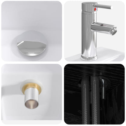 Mobile Lavabo da Parete Rovere Nero 49,5 x 41 x 62,5 cm | homemem39