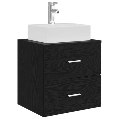 Mobile Lavabo da Parete Rovere Nero 49,5 x 41 x 62,5 cm | homemem39
