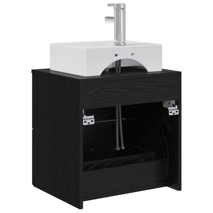 Mobile Lavabo da Parete Rovere Nero 49,5 x 41 x 62,5 cm | homemem39