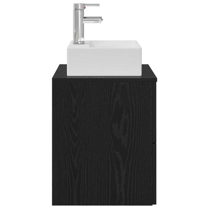 Mobile Lavabo da Parete Rovere Nero 49,5 x 41 x 62,5 cm | homemem39