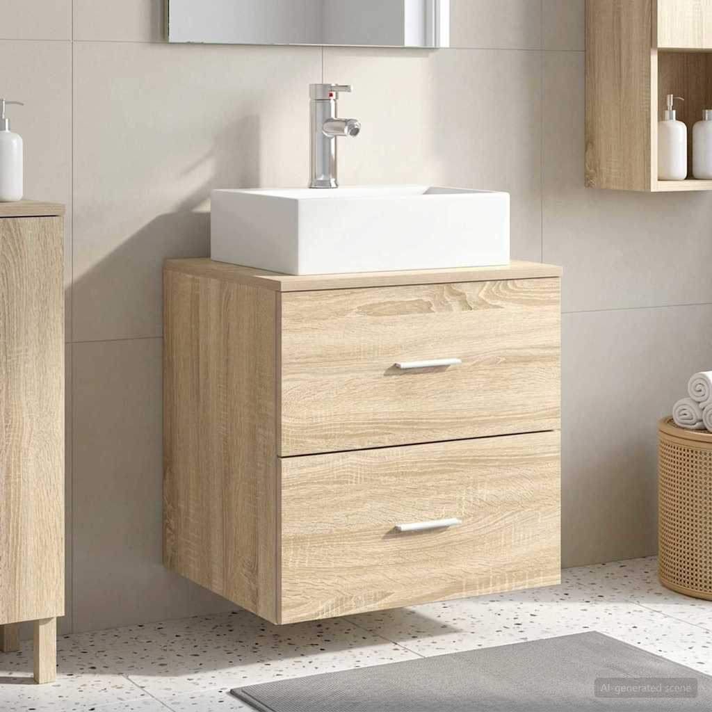 Mobile Lavabo da Parete Rovere Sonoma 49,5 x 41 x 62,5 cm | homemem39
