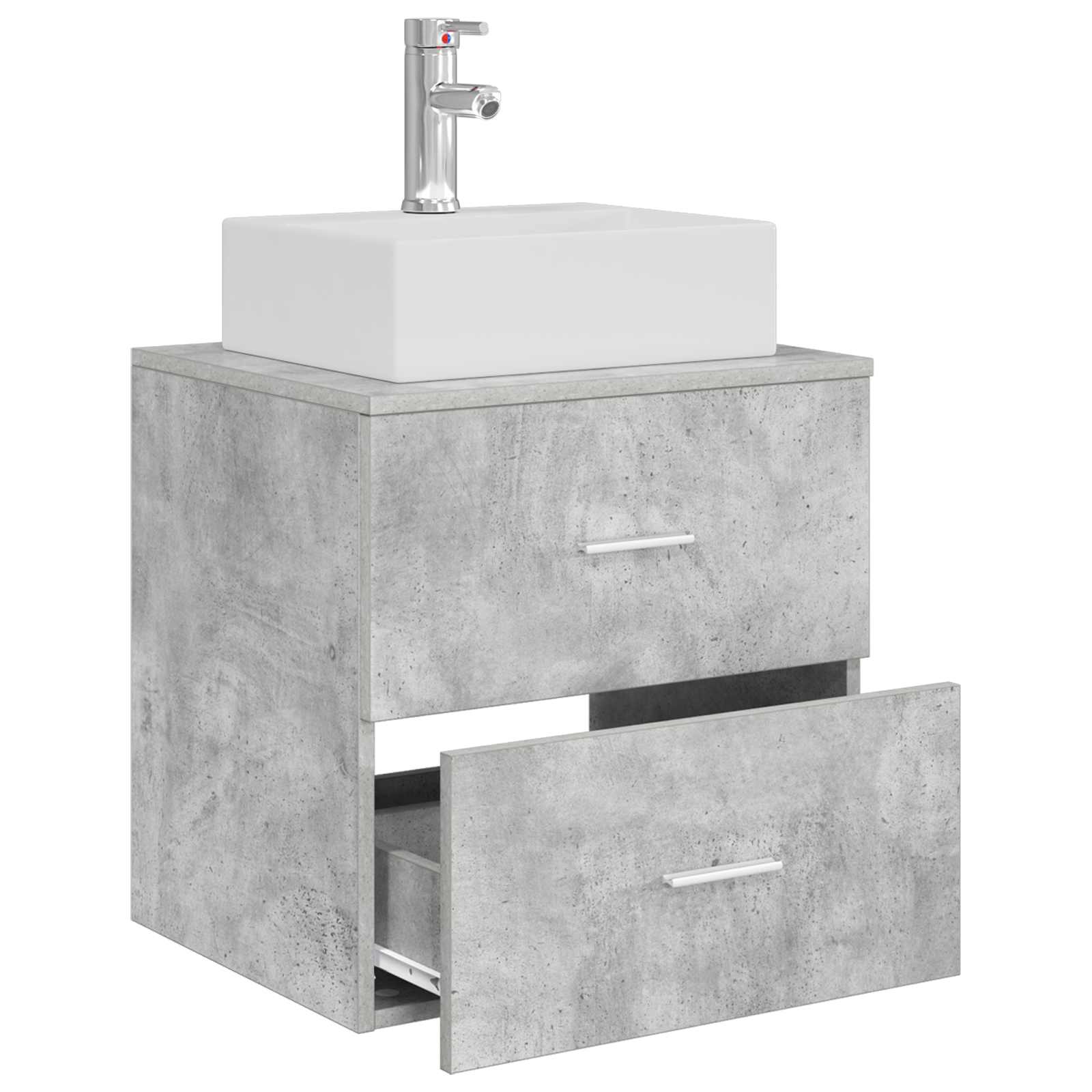 Mobile Lavabo da Parete Grigio Cemento 49,5 x 41 x 62,5 cm | homemem39
