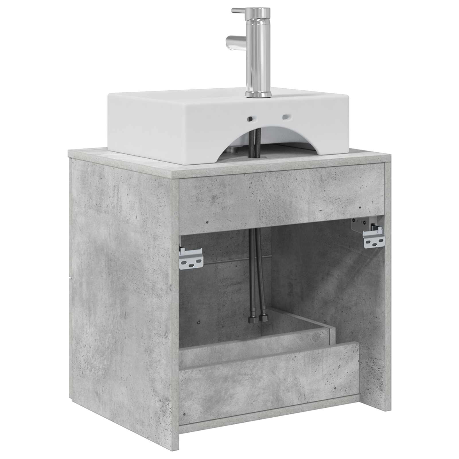 Mobile Lavabo da Parete Grigio Cemento 49,5 x 41 x 62,5 cm | homemem39