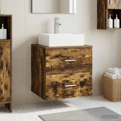 Mobile Lavabo da Parete Rovere Fumo 49,5 x 41 x 62,5 cm | homemem39