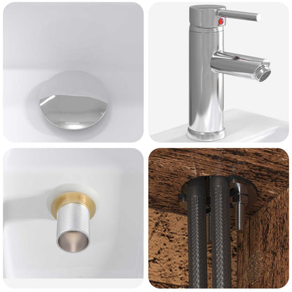 Mobile Lavabo da Parete Legno antico 49,5 x 41 x 62,5 cm | homemem39