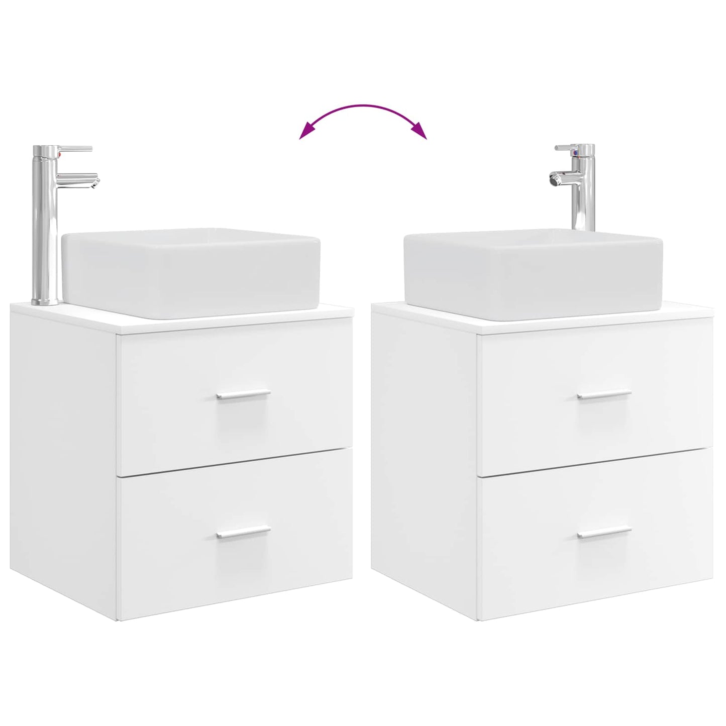 Mobile Lavabo da Parete Bianco 53 x 34,5 x 63 cm | homemem39