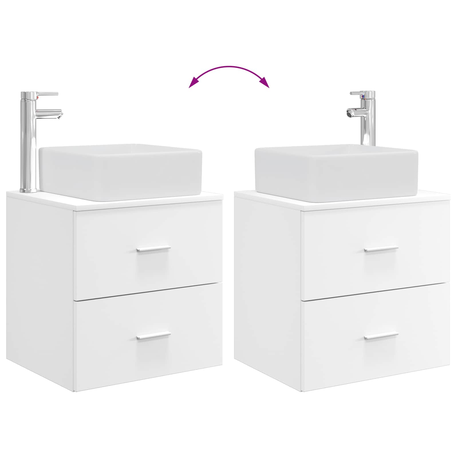 Mobile Lavabo da Parete Bianco 53 x 34,5 x 63 cm | homemem39