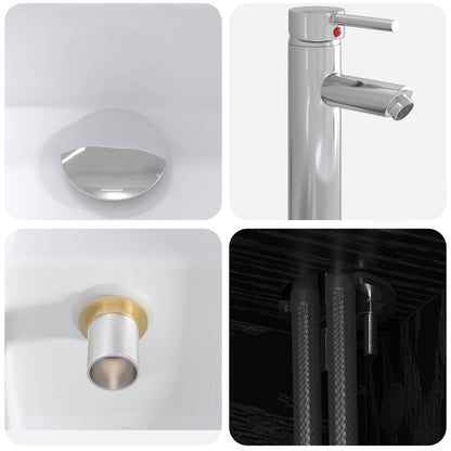 Mobile Lavabo da Parete Rovere Nero 53 x 34,5 x 63 cm | homemem39