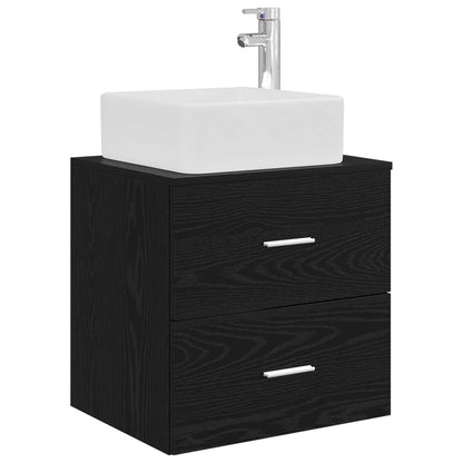 Mobile Lavabo da Parete Rovere Nero 53 x 34,5 x 63 cm | homemem39
