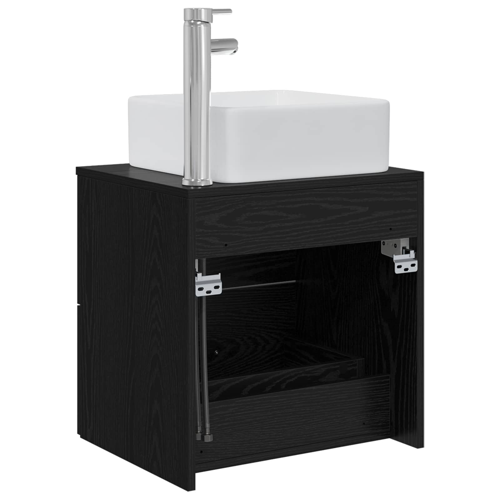 Mobile Lavabo da Parete Rovere Nero 53 x 34,5 x 63 cm | homemem39