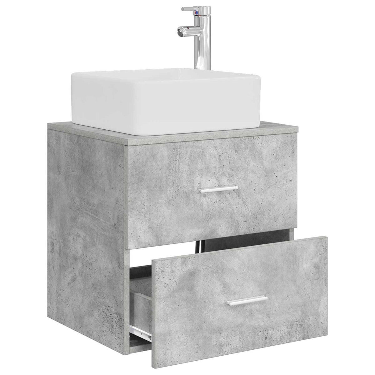 Mobile Lavabo da Parete Grigio Cemento 53 x 34,5 x 63 cm | homemem39