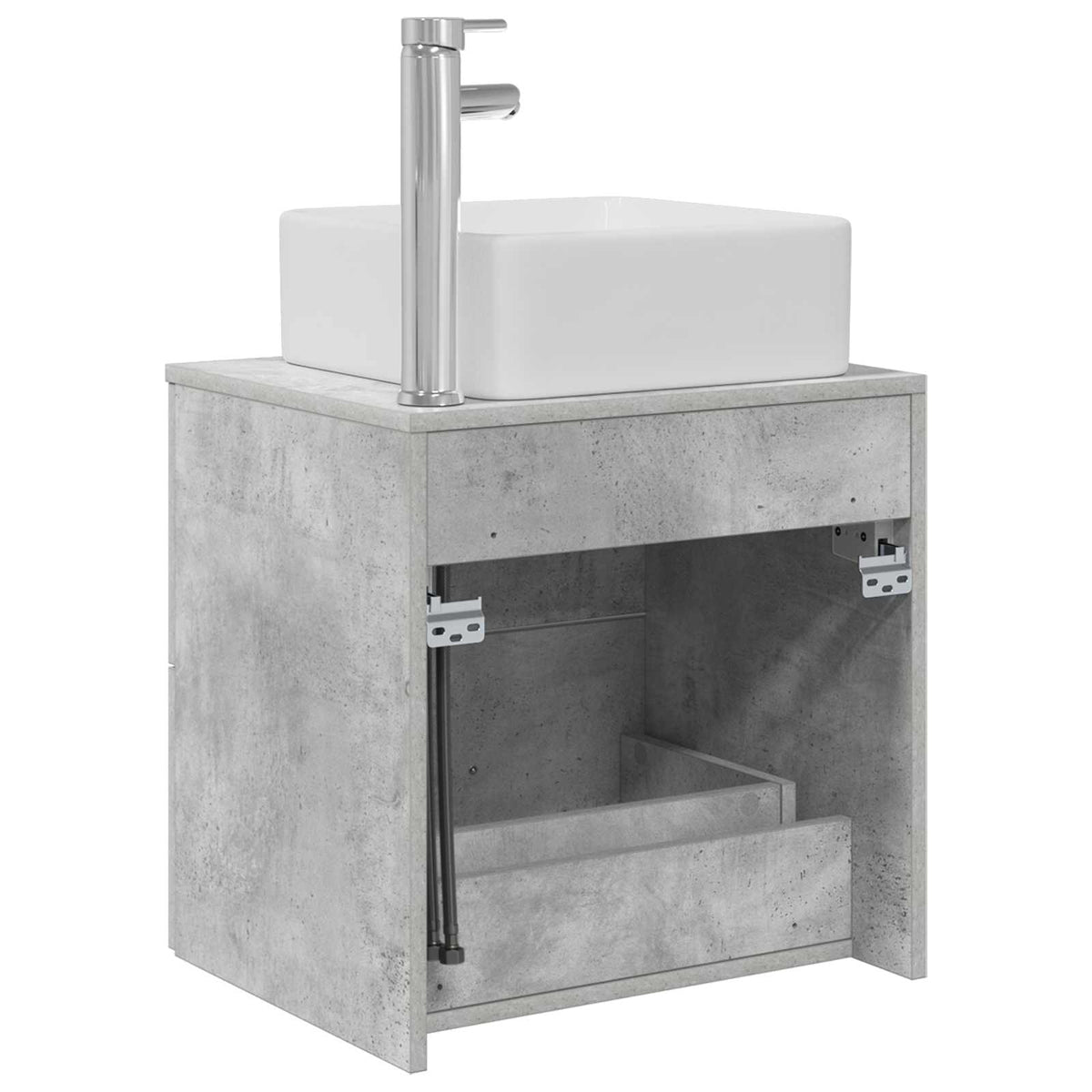 Mobile Lavabo da Parete Grigio Cemento 53 x 34,5 x 63 cm | homemem39