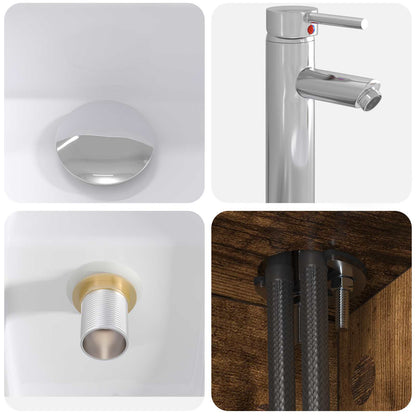 Mobile Lavabo da Parete Rovere Fumo 53 x 34,5 x 63 cm | homemem39