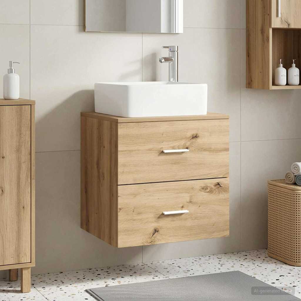 Mobile Lavabo da Parete Rovere Artigianale 53 x 34,5 x 63 cm | homemem39