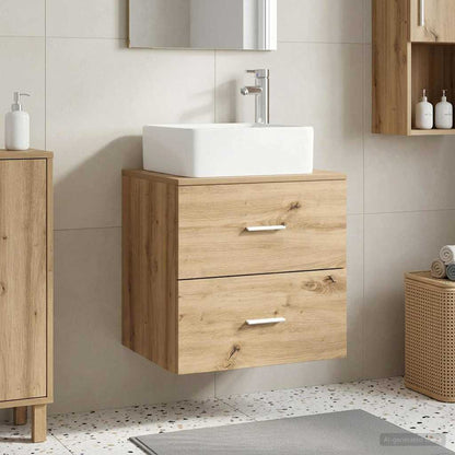 Mobile Lavabo da Parete Rovere Artigianale 53 x 34,5 x 63 cm | homemem39