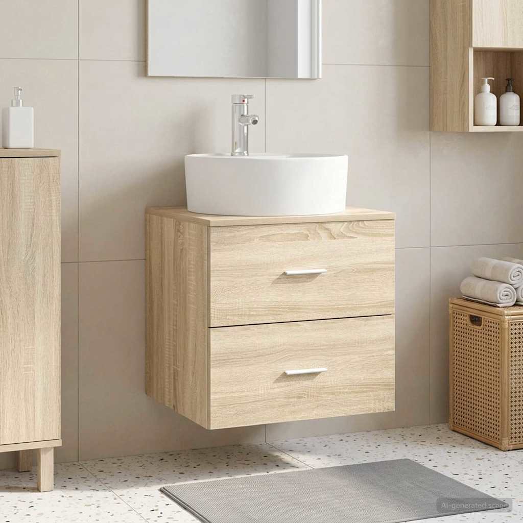 Mobile Lavabo da Parete Rovere Sonoma 49,5 x 44,5 x 65 cm | homemem39