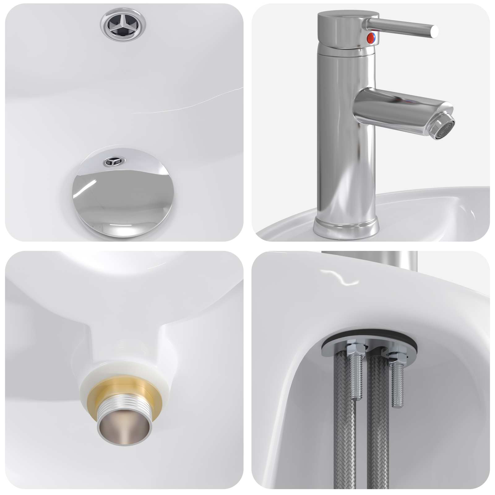 Mobile Lavabo da Parete Grigio Cemento 49,5 x 44,5 x 65 cm | homemem39