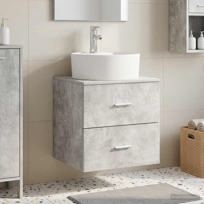 Mobile Lavabo da Parete Grigio Cemento 49,5 x 44,5 x 65 cm | homemem39