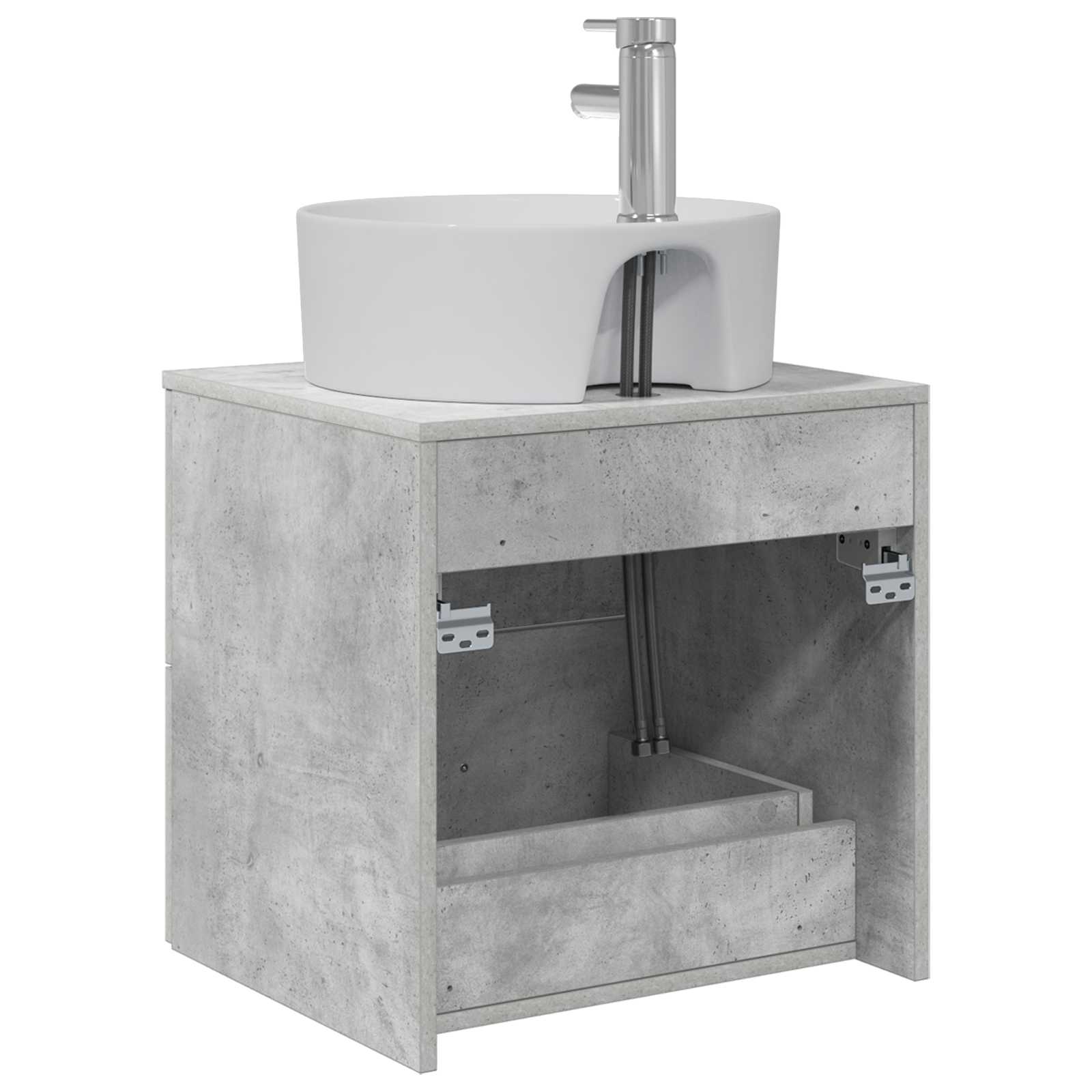 Mobile Lavabo da Parete Grigio Cemento 49,5 x 44,5 x 65 cm | homemem39