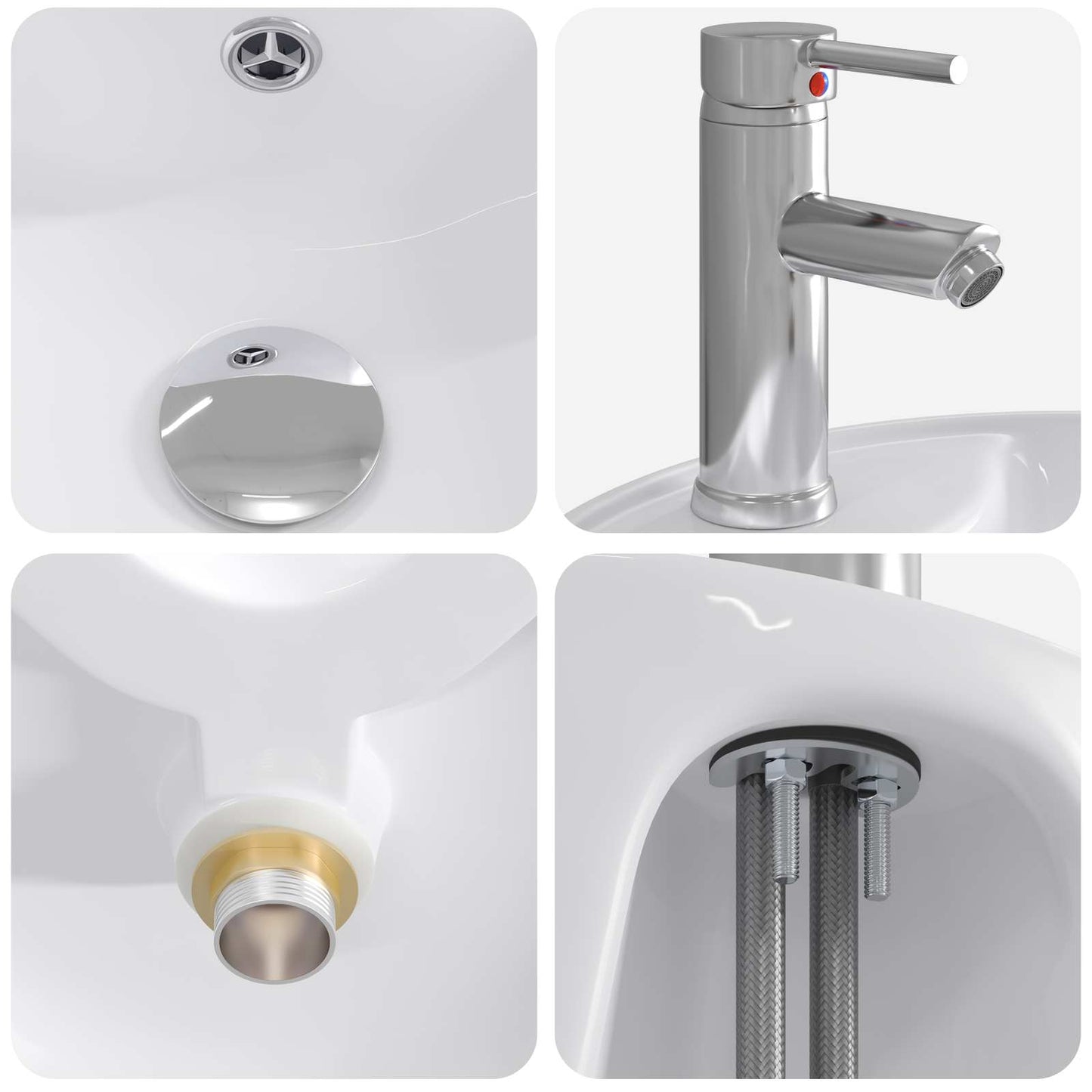 Mobile Lavabo da Parete Legno antico 49,5 x 44,5 x 65 cm | homemem39