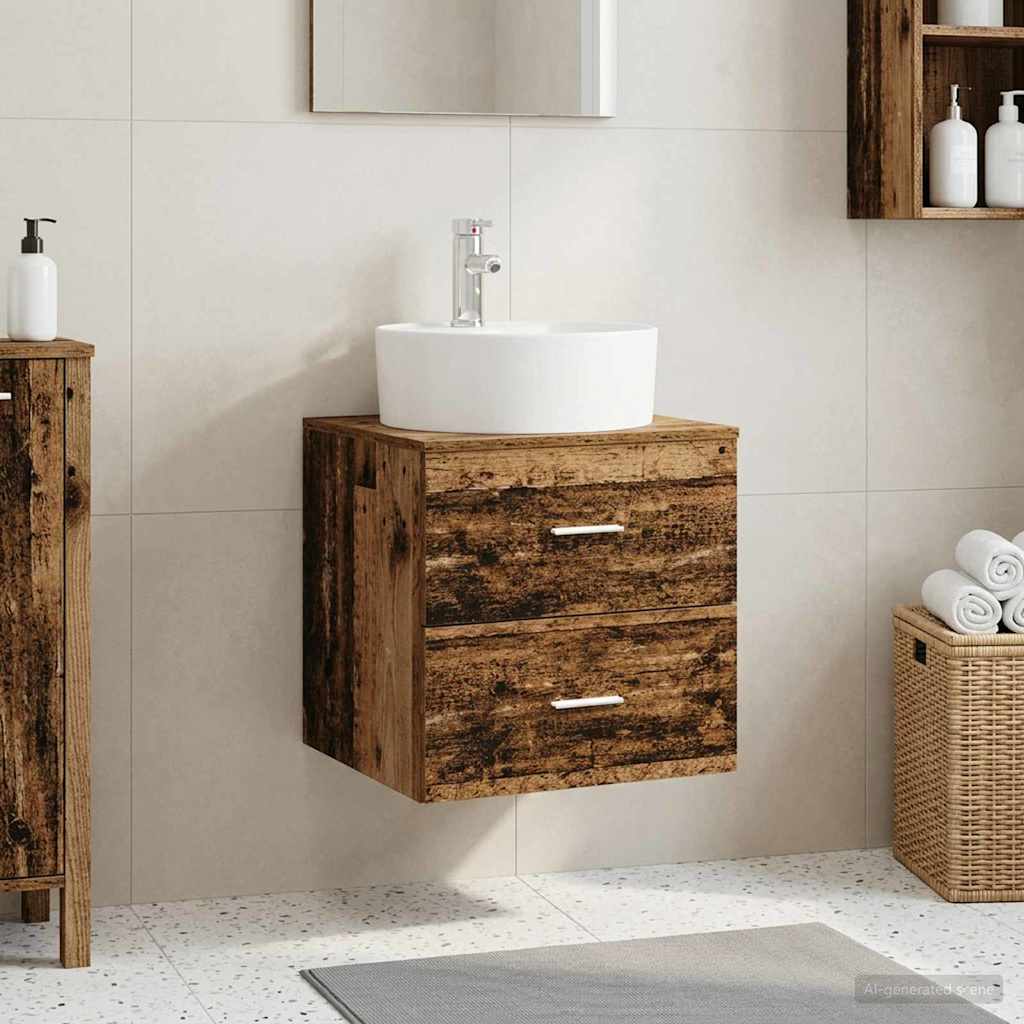 Mobile Lavabo da Parete Legno antico 49,5 x 44,5 x 65 cm | homemem39