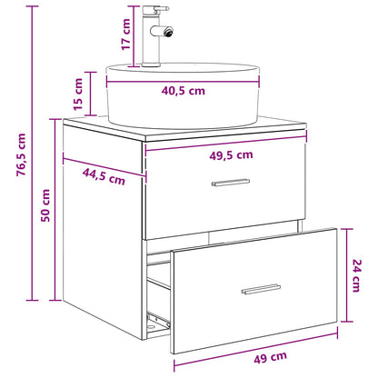 Mobile Lavabo da Parete Legno antico 49,5 x 44,5 x 65 cm | homemem39