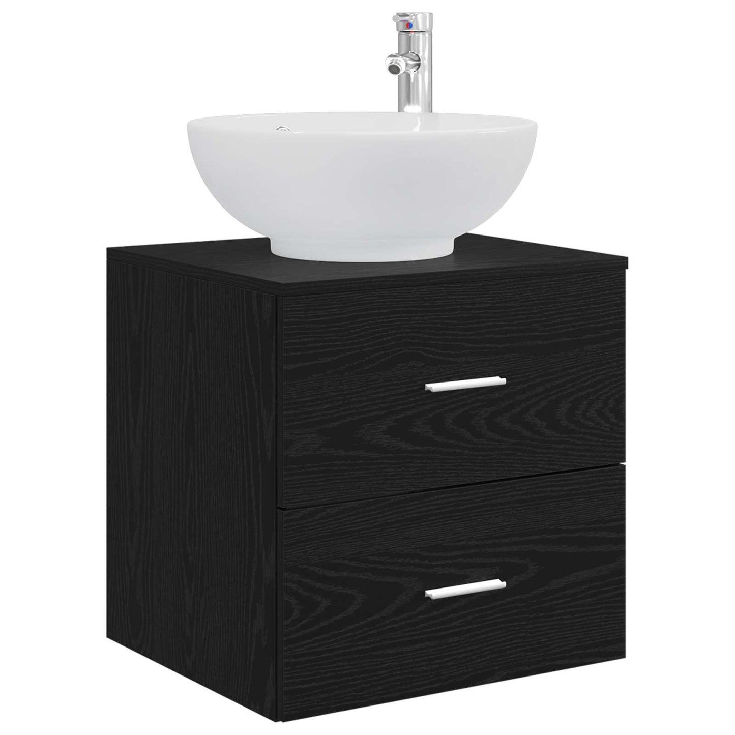 Mobile Lavabo da Parete Rovere Nero 49,5 x 44,5 x 66,5 cm | homemem39