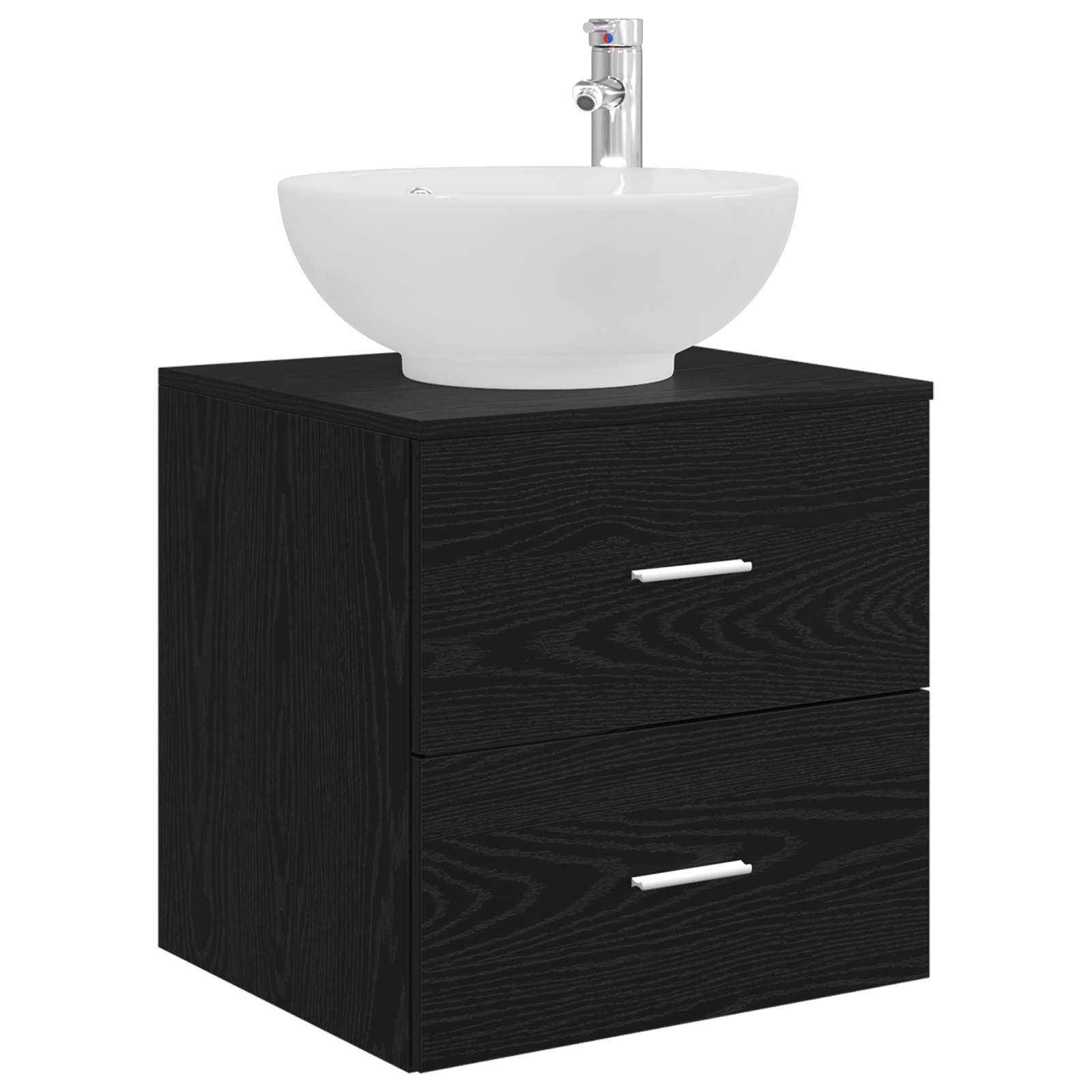 Mobile Lavabo da Parete Rovere Nero 49,5 x 44,5 x 66,5 cm | homemem39
