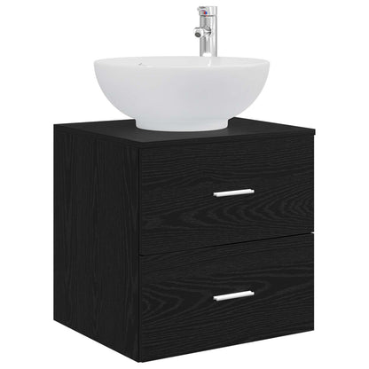 Mobile Lavabo da Parete Rovere Nero 49,5 x 44,5 x 66,5 cm | homemem39