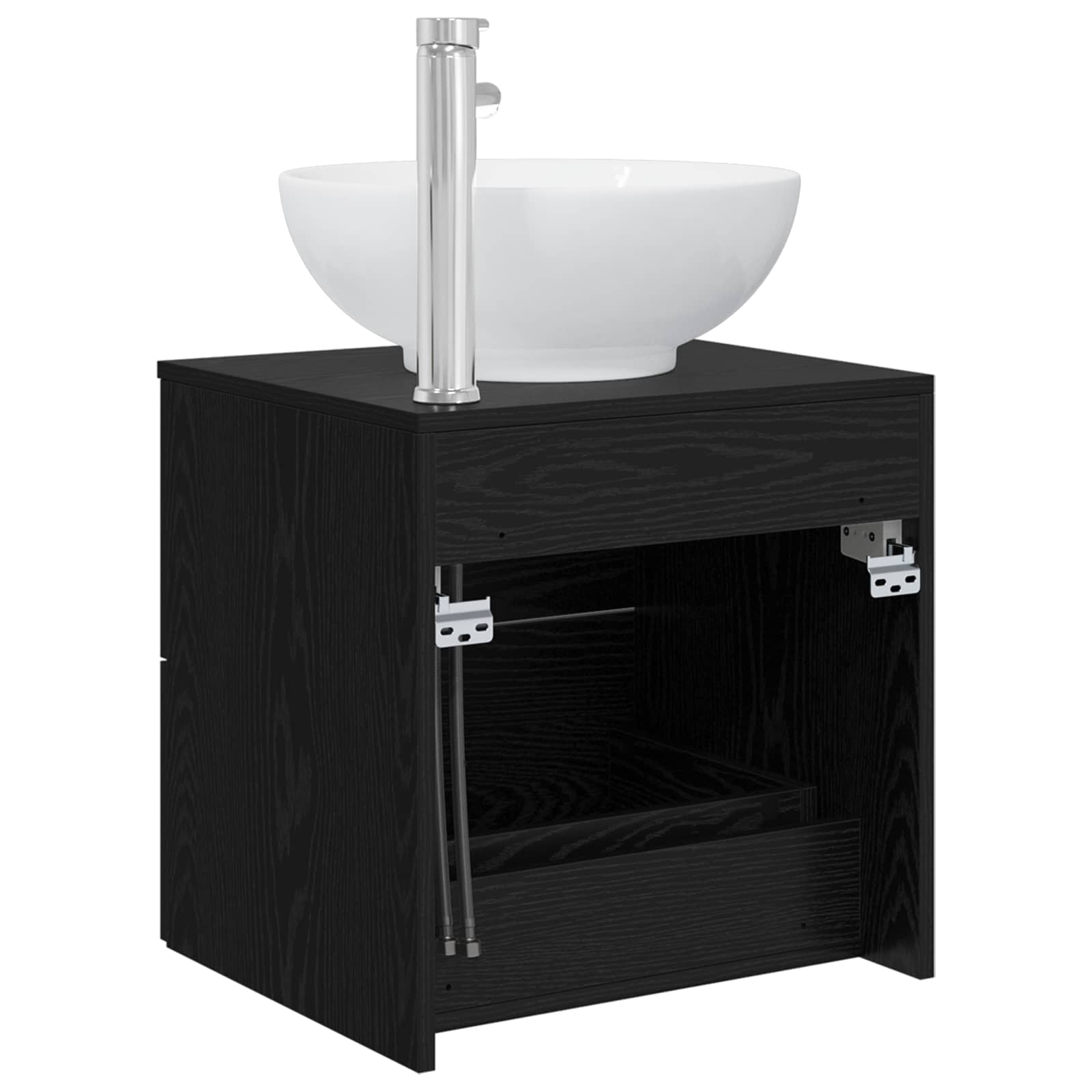 Mobile Lavabo da Parete Rovere Nero 49,5 x 44,5 x 66,5 cm | homemem39