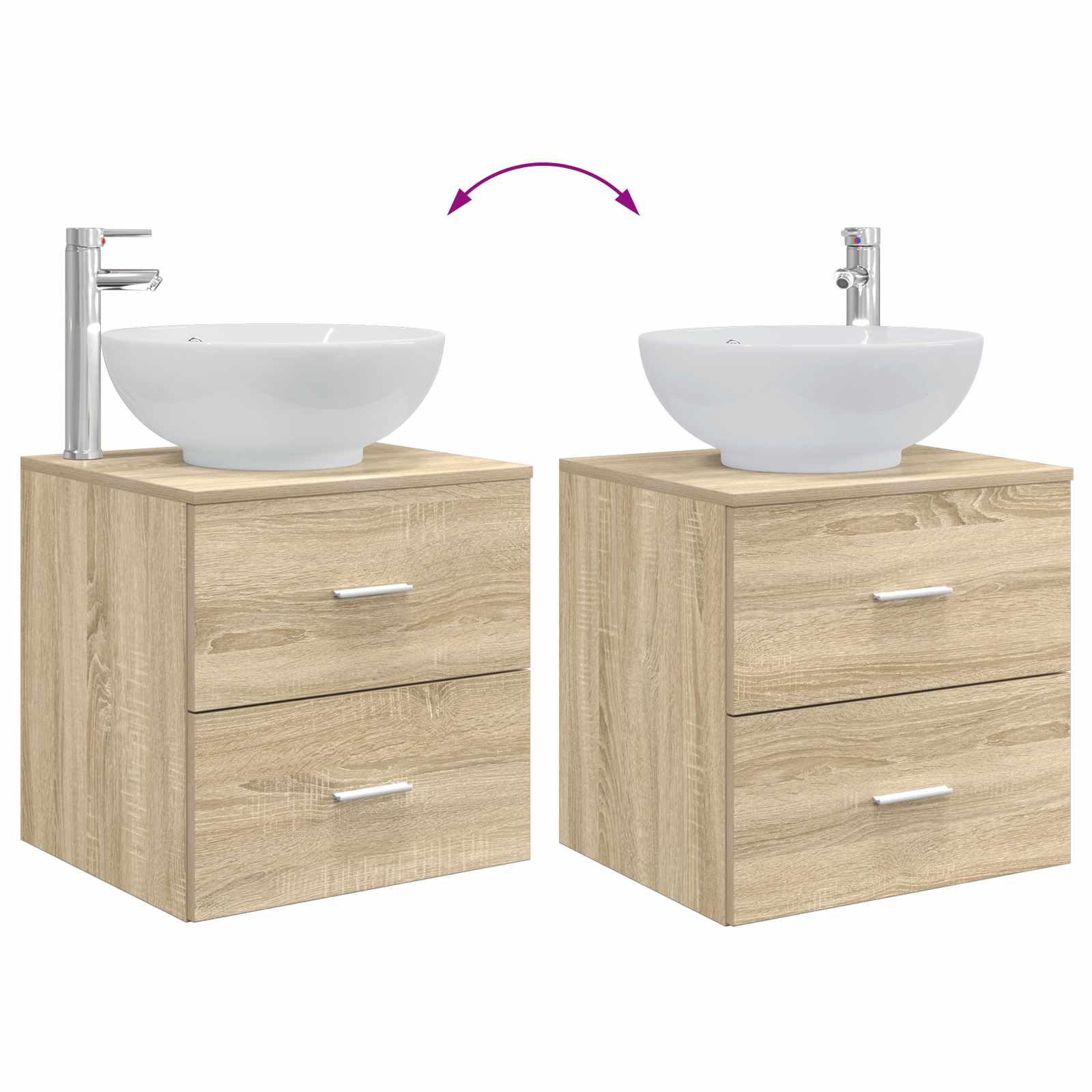 Mobile Lavabo da Parete Rovere Sonoma 49,5 x 44,5 x 66,5 cm | homemem39