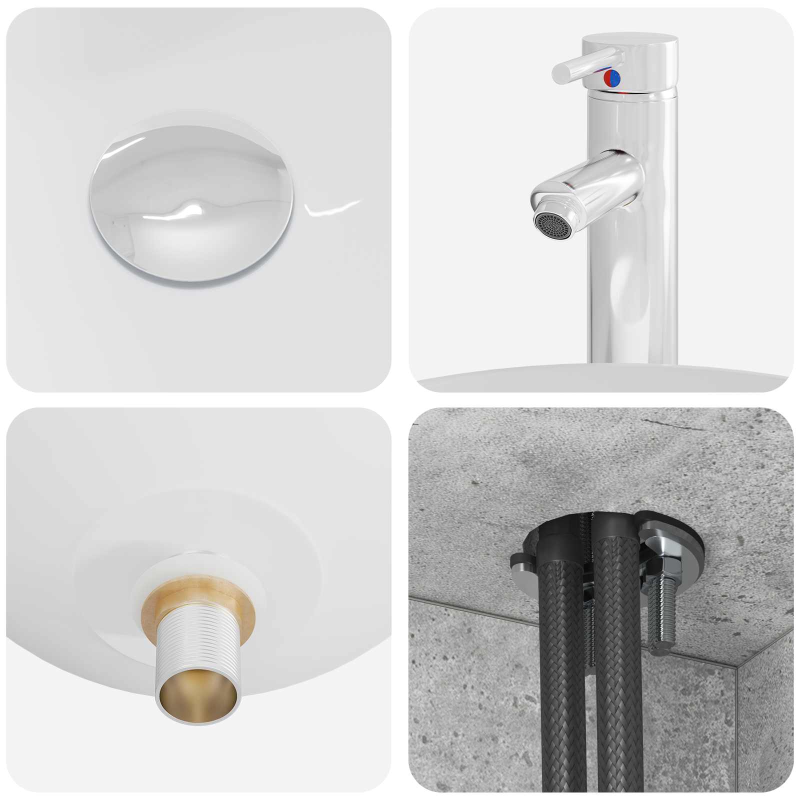 Mobile Lavabo da Parete Grigio Cemento 49,5 x 44,5 x 66,5 cm | homemem39