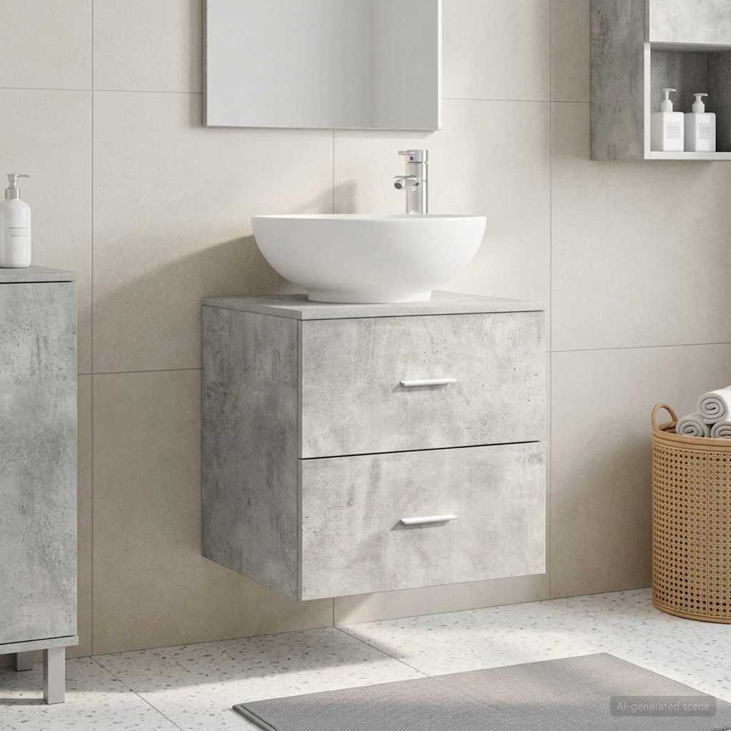 Mobile Lavabo da Parete Grigio Cemento 49,5 x 44,5 x 66,5 cm | homemem39