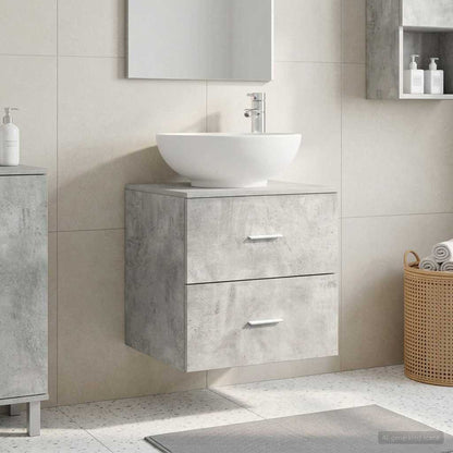 Mobile Lavabo da Parete Grigio Cemento 49,5 x 44,5 x 66,5 cm | homemem39