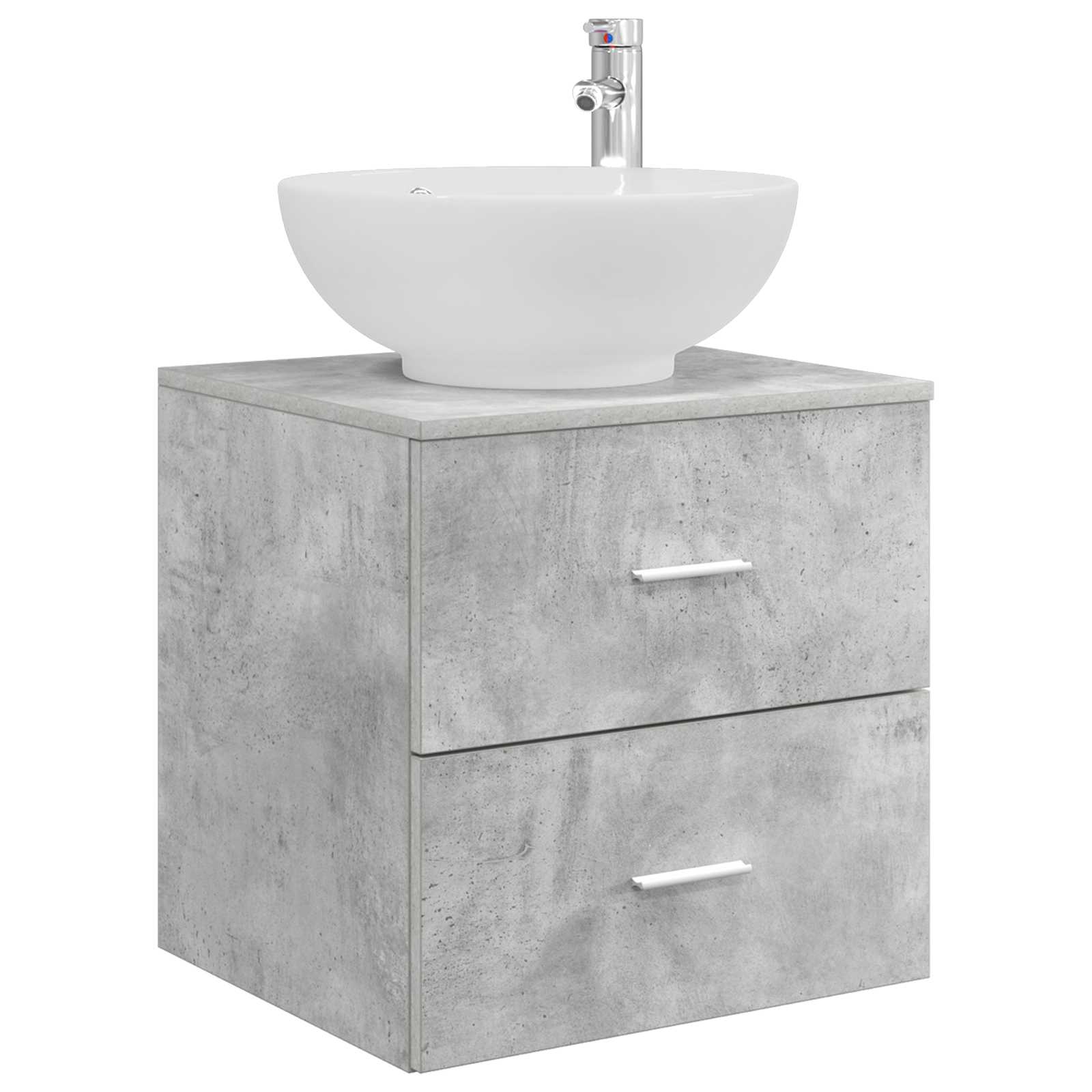 Mobile Lavabo da Parete Grigio Cemento 49,5 x 44,5 x 66,5 cm | homemem39