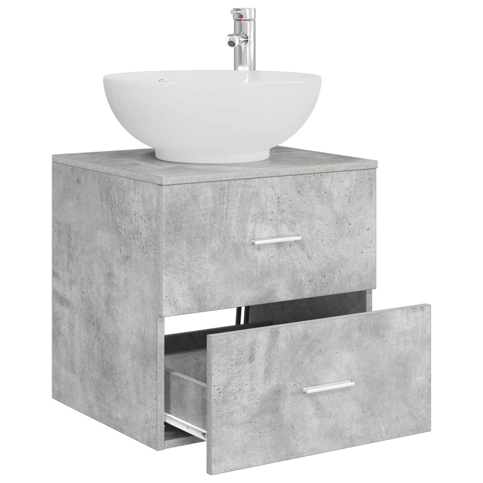 Mobile Lavabo da Parete Grigio Cemento 49,5 x 44,5 x 66,5 cm | homemem39