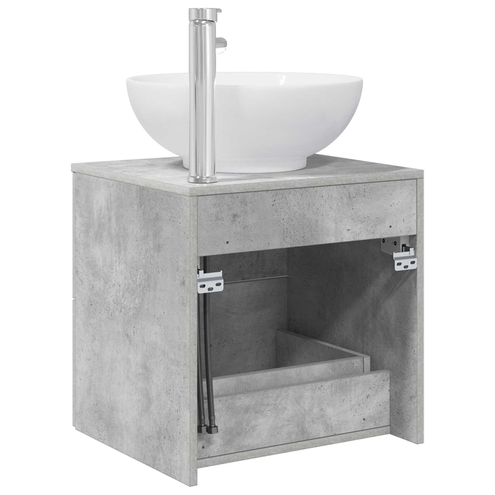 Mobile Lavabo da Parete Grigio Cemento 49,5 x 44,5 x 66,5 cm | homemem39