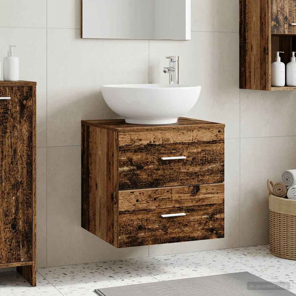 Mobile Lavabo da Parete Legno antico 49,5 x 44,5 x 66,5 cm | homemem39