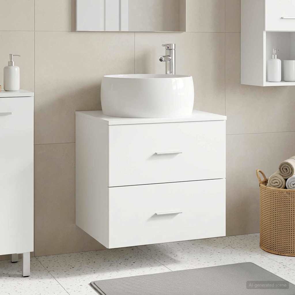 Mobile Lavabo da Parete Bianco 49,5 x 44,5 x 66 cm | homemem39