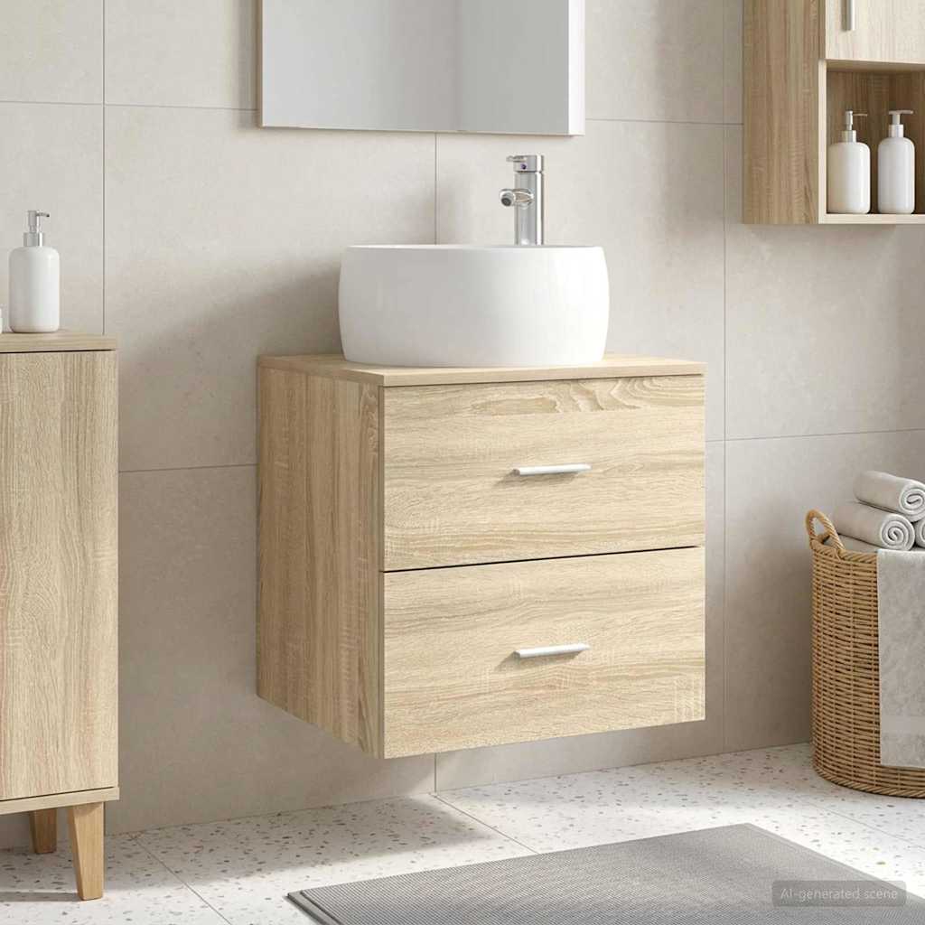 Mobile Lavabo da Parete Rovere Sonoma 49,5 x 44,5 x 66 cm | homemem39