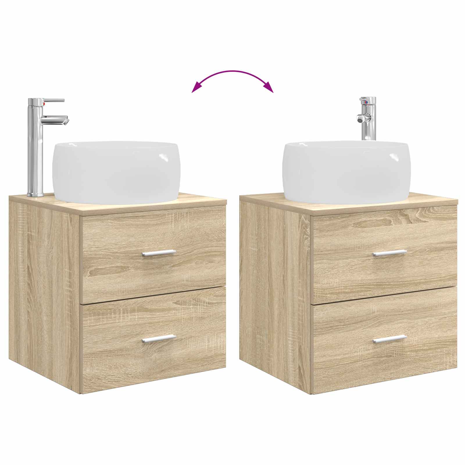 Mobile Lavabo da Parete Rovere Sonoma 49,5 x 44,5 x 66 cm | homemem39