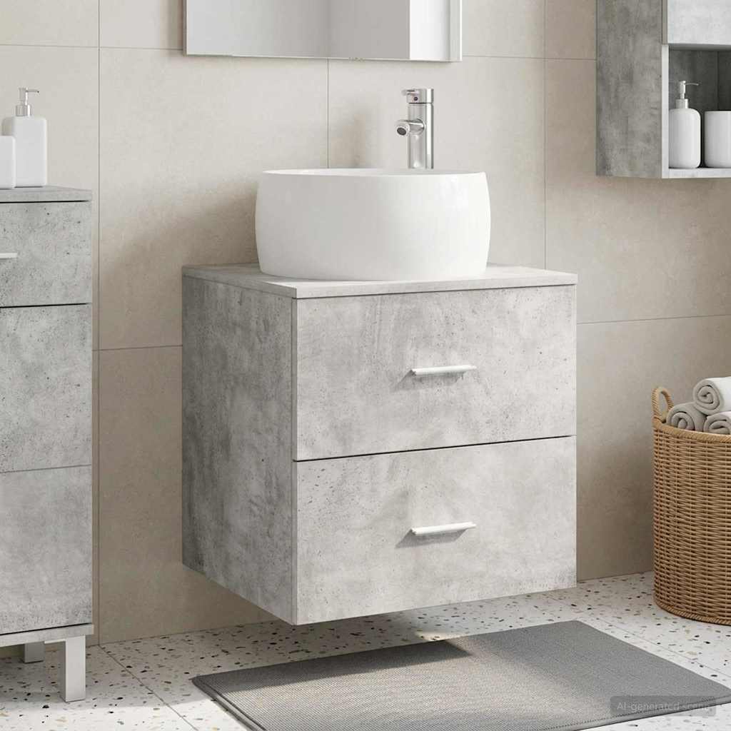 Mobile Lavabo da Parete Grigio Cemento 49,5 x 44,5 x 66 cm | homemem39